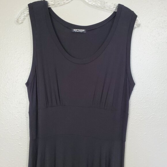 NWOT Softwear By Mark Singer Asymmetric Flowy Dress Sleeveless Midi Tank Dress - Picture 4 of 14